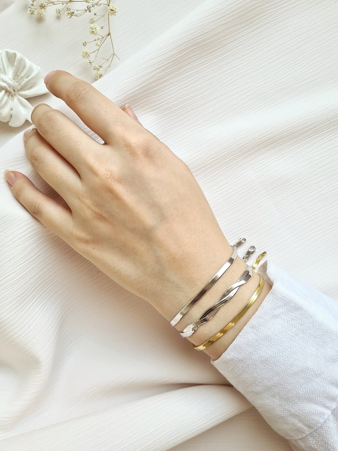 هرینگبون نقره ۹۲۵ با نگین اتمی